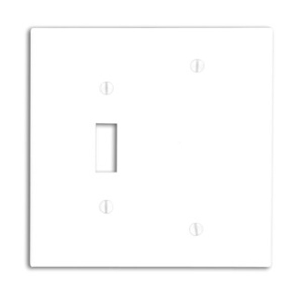 Leviton Wallplates 2 Gang 1 Tgle 1Blank Wlplt Midway Ivory 80506-I